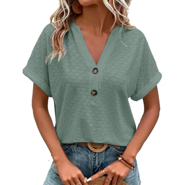 Modisches Damen-Top mit spitzem Ausschnitt für einen eleganten und modischen Look