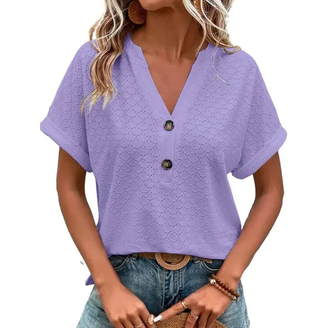 Modisches Damen-Top mit spitzem Ausschnitt für einen eleganten und modischen Look