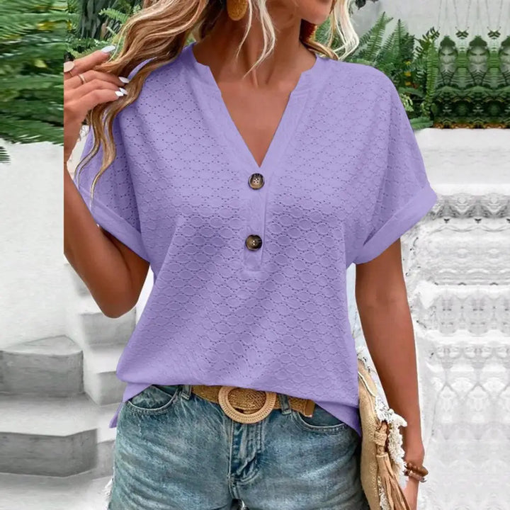 Modisches Damen-Top mit spitzem Ausschnitt für einen eleganten und modischen Look