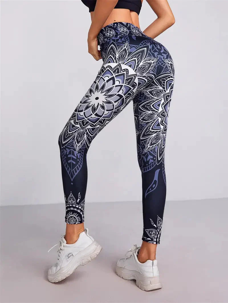 Modne damskie legginsy z kwiatowym wzorem - stylowy i elegancki look