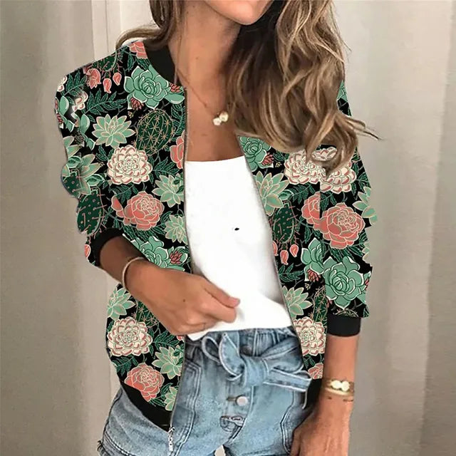 Modische Damenjacke mit attraktivem Print - Stil und Eleganz für jeden Tag