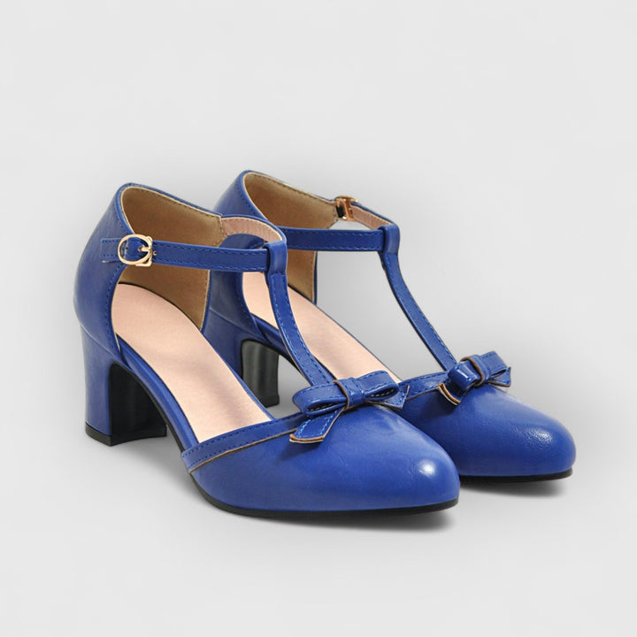 Elegante orthopädische Damen-Vintage Absatzschuhe mit charmanten Schleifen für stilvollen Komfort
