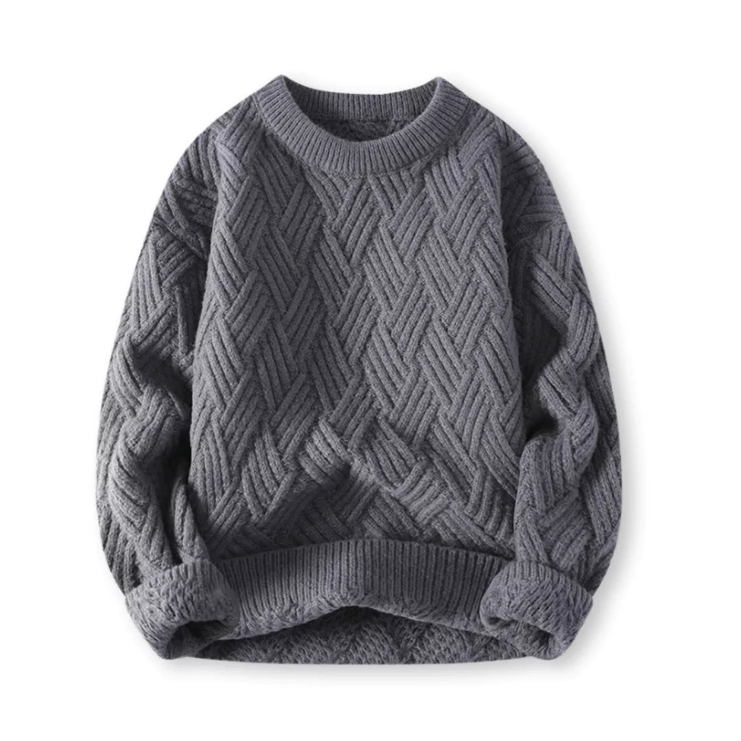 Herren-Wollpullover mit elegantem Twill - klassischer Stil und unübertroffene Wärme