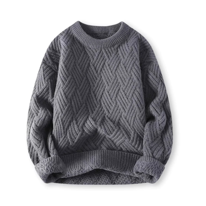 Herren-Wollpullover mit elegantem Twill - klassischer Stil und unübertroffene Wärme