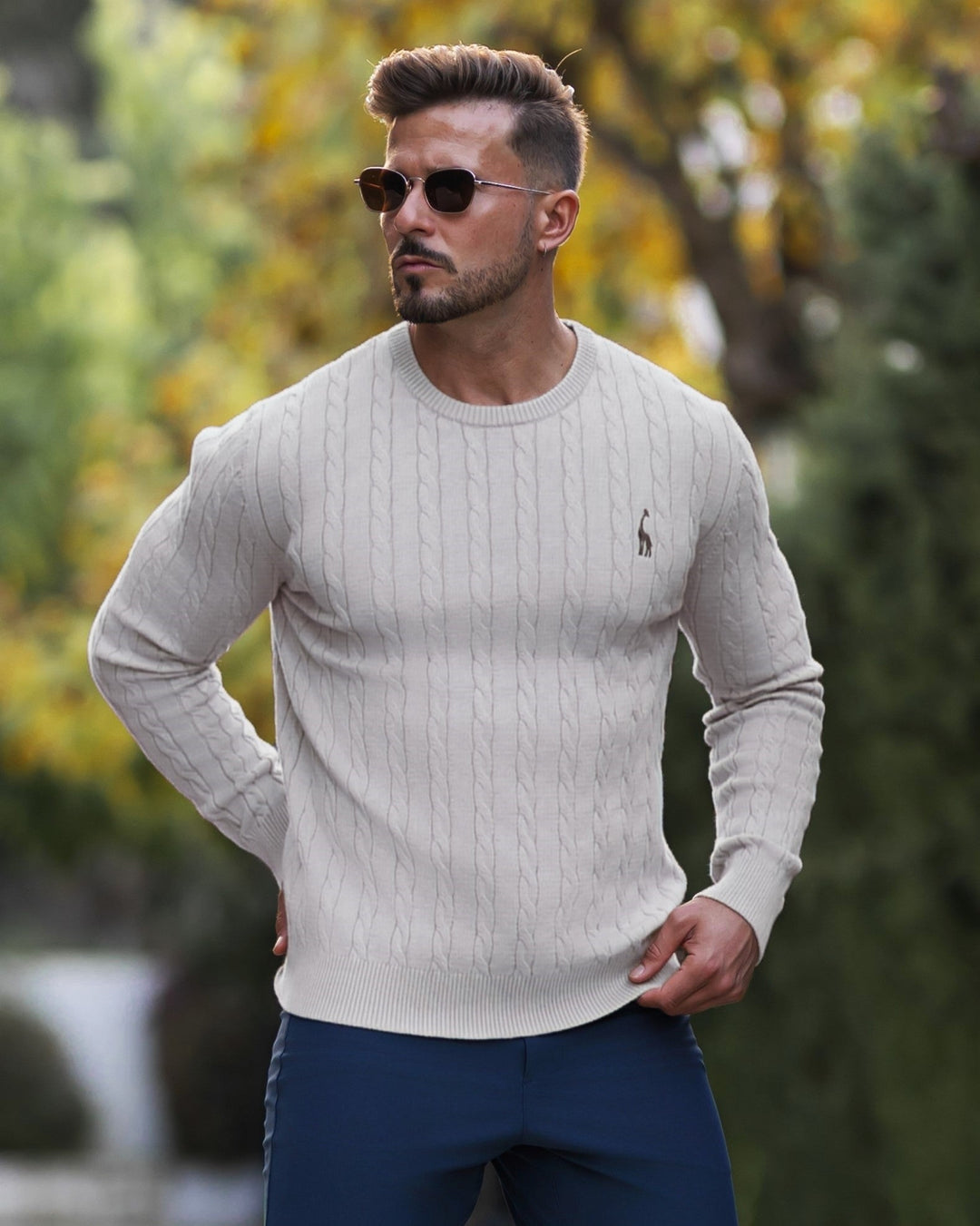 Modischer Herrenpullover aus weichem Baumwollstrick - zeitloser Komfort und Eleganz