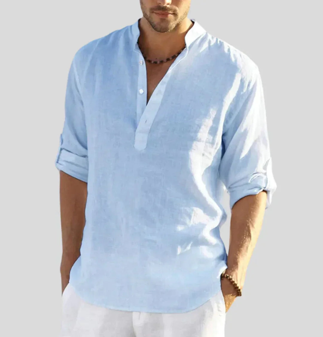 Elegantes Herren-Leinenhemd mit Kragen - stilvoll und klassisch für jeden Anlass