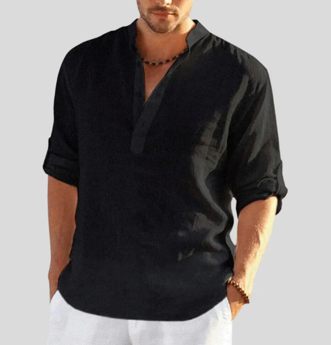 Elegantes Herren-Leinenhemd mit Kragen - stilvoll und klassisch für jeden Anlass
