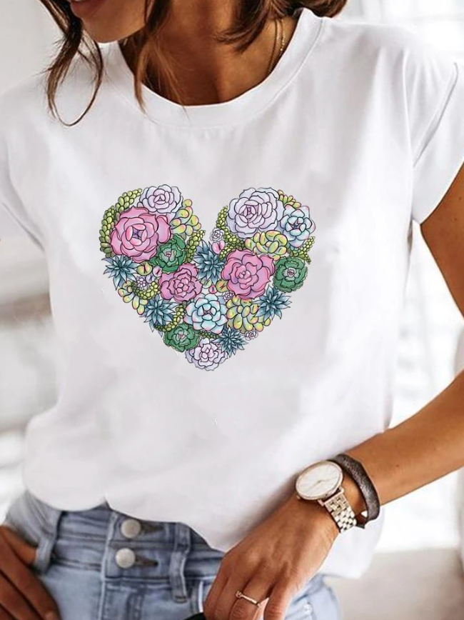 Modisches bedrucktes Damen-T-Shirt - ein stilvoller und eleganter Look