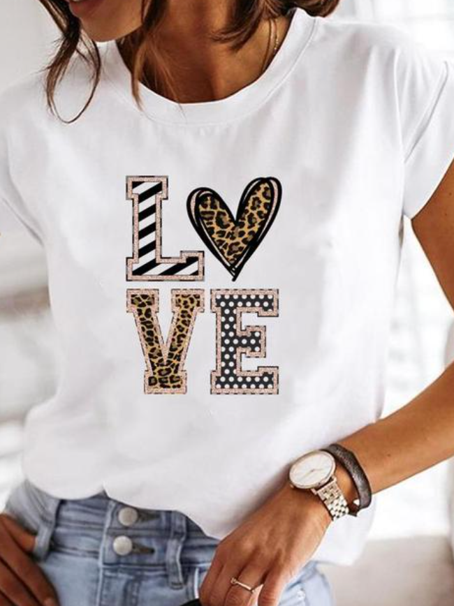 Elegantes kurzärmeliges Damen-T-Shirt mit modernem Print, das Ihren Stil unterstreicht