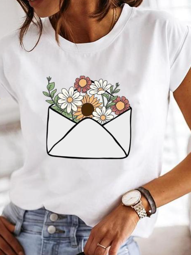 Modisches bedrucktes Damen-T-Shirt - ein stilvoller und eleganter Look