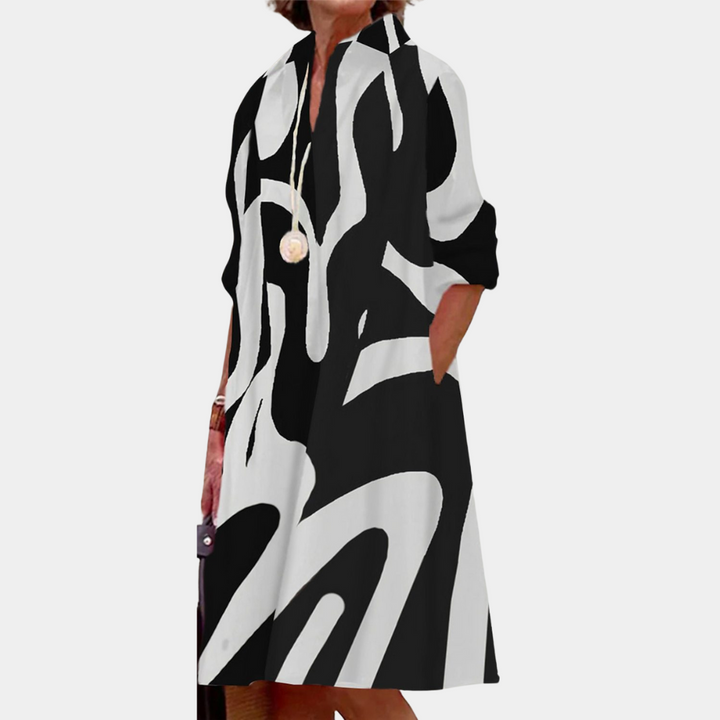 Trendy lässiges Damenkleid mit Druck