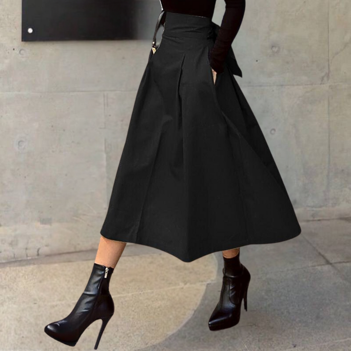 Stylowy damski elegancki rok z wysokim stanem - Gabriella