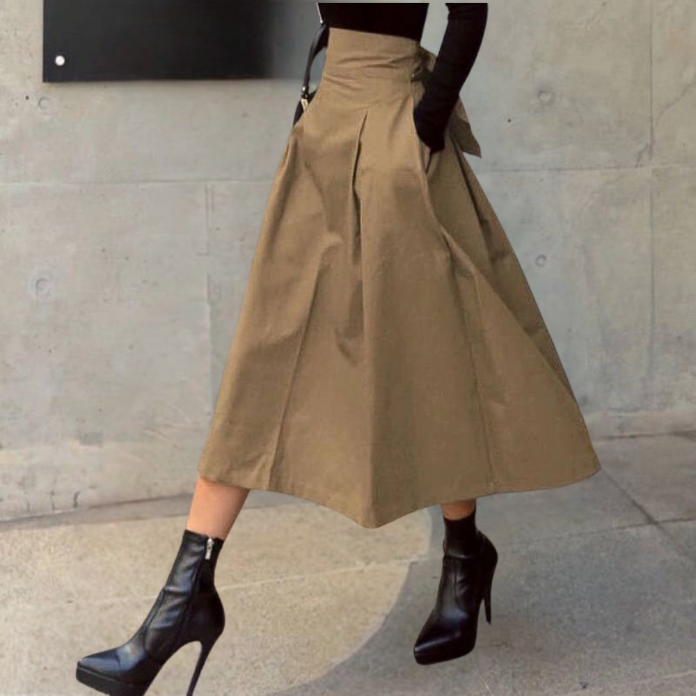 Stylowy damski elegancki rok z wysokim stanem - Gabriella