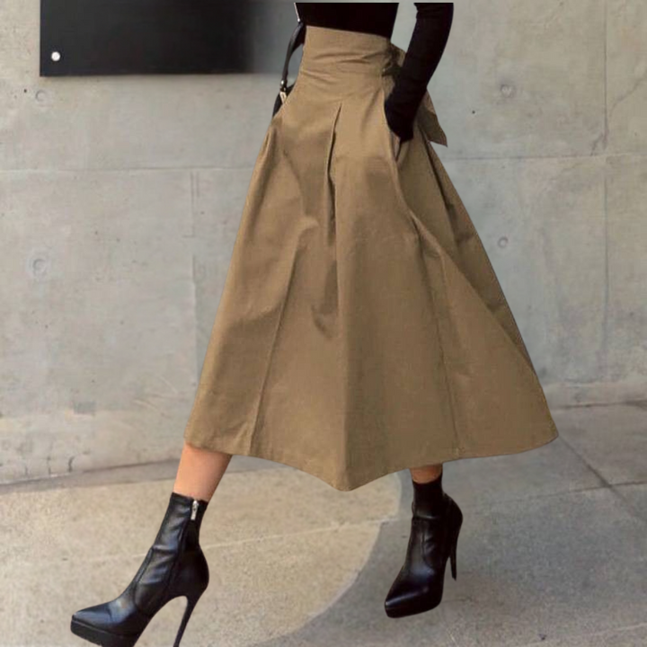 Stylowy damski elegancki rok z wysokim stanem - Gabriella