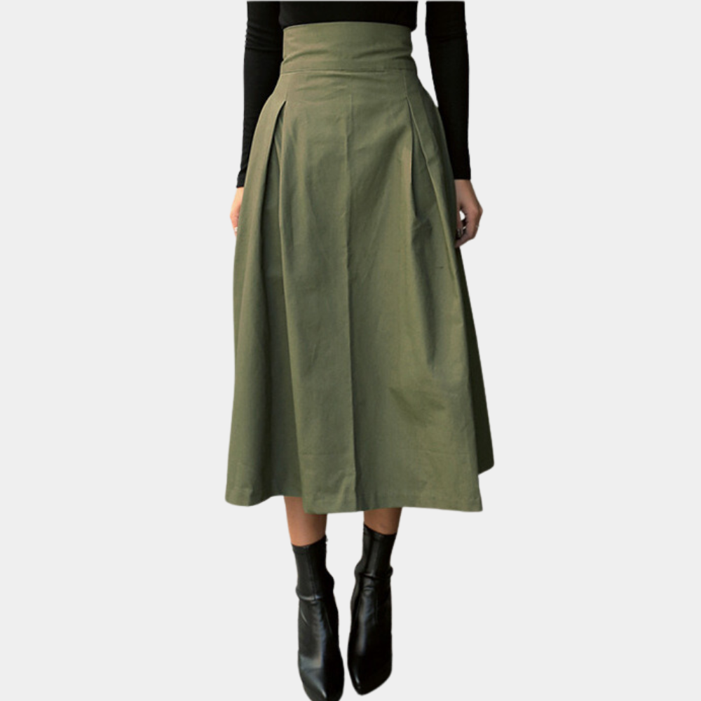 Stylowy damski elegancki rok z wysokim stanem - Gabriella