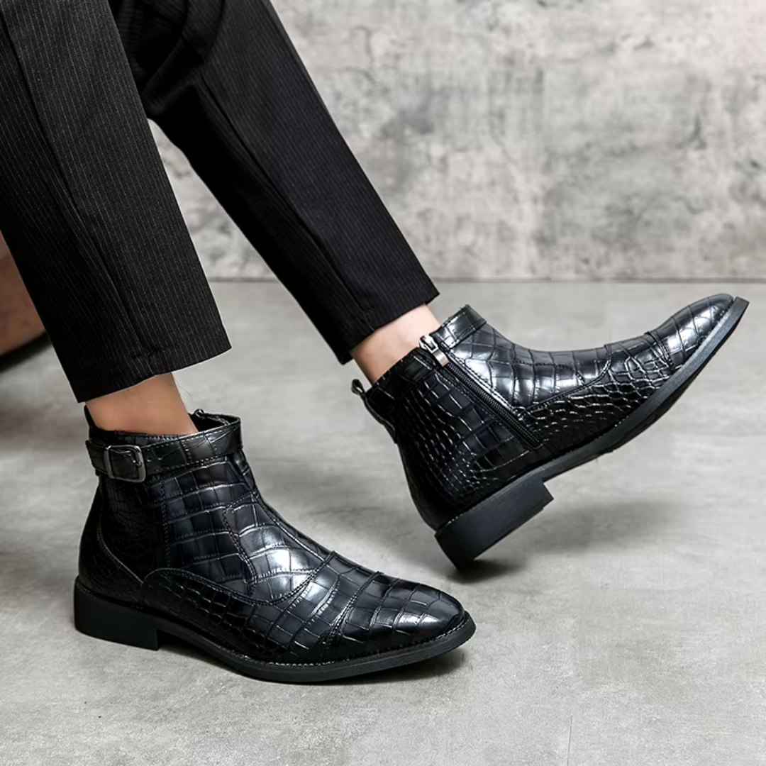 Eleganckie męskie skórzane buty Chelsea na wyjątkowe okazje
