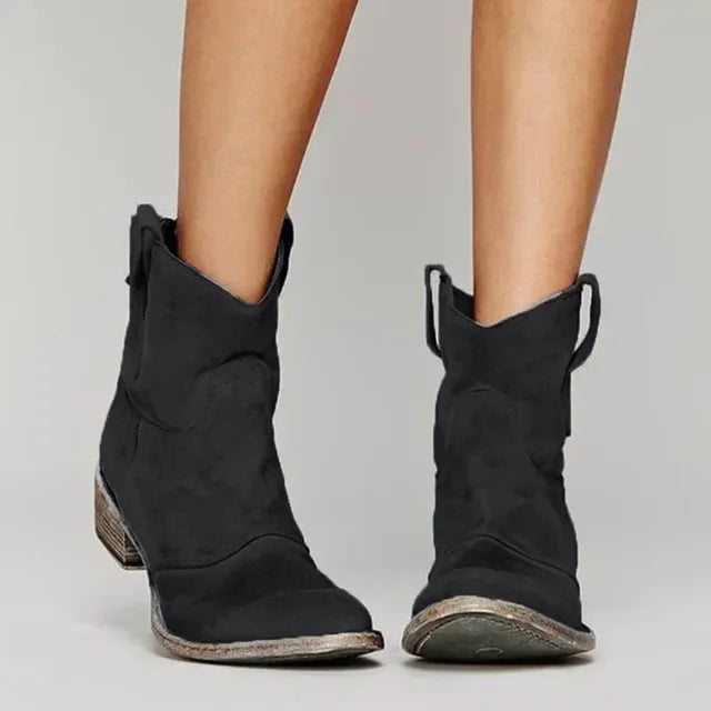 Stilvolle Damenstiefeletten aus elegantem Vintage-Leder