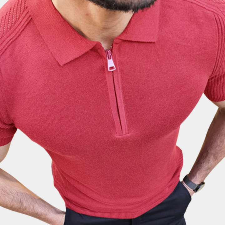Elegantes und lässiges Herren-Poloshirt mit Reißverschluss aus hochwertiger Baumwolle