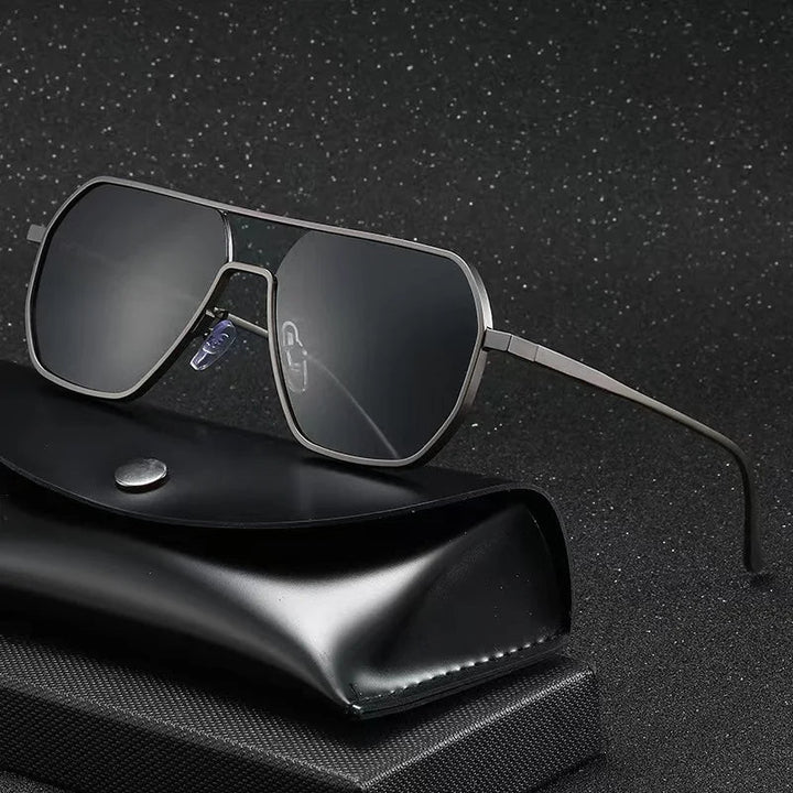 Stylowe i trwałe męskie okulary aviator ze stali nierdzewnej – elegancki dodatek do każdego stroju