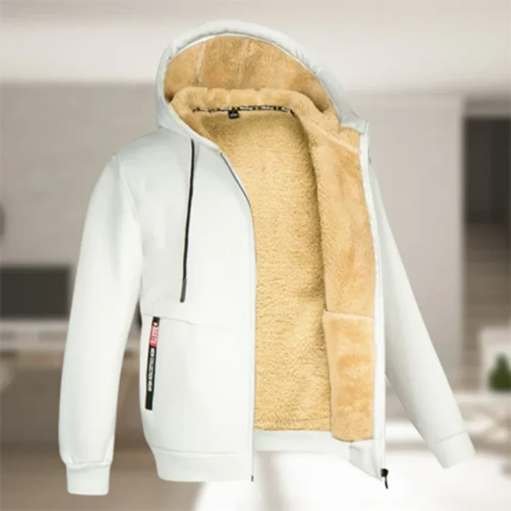 Exklusive Herren-Kapuzenjacke - warme und kuschelige Winterjacke mit Reißverschluss für maximalen Komfort