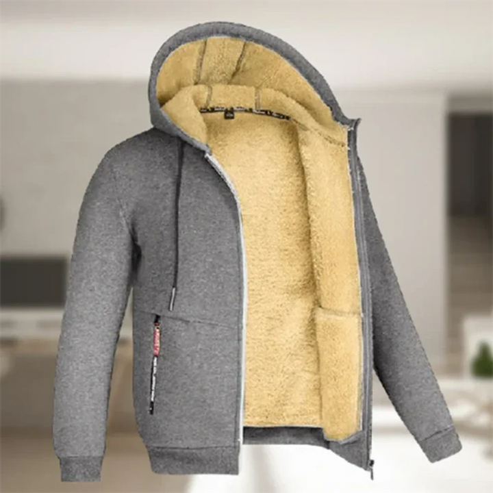Exklusive Herren-Kapuzenjacke - warme und kuschelige Winterjacke mit Reißverschluss für maximalen Komfort