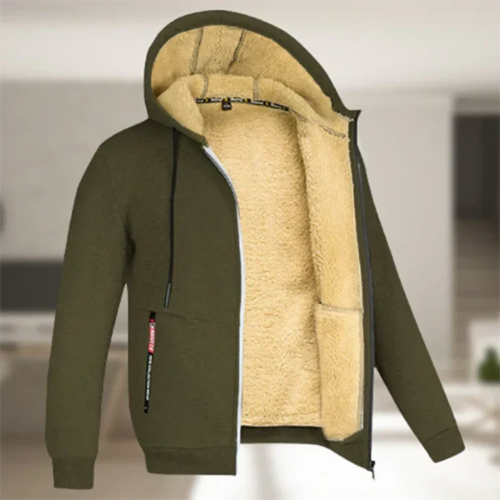 Exklusive Herren-Kapuzenjacke - warme und kuschelige Winterjacke mit Reißverschluss für maximalen Komfort