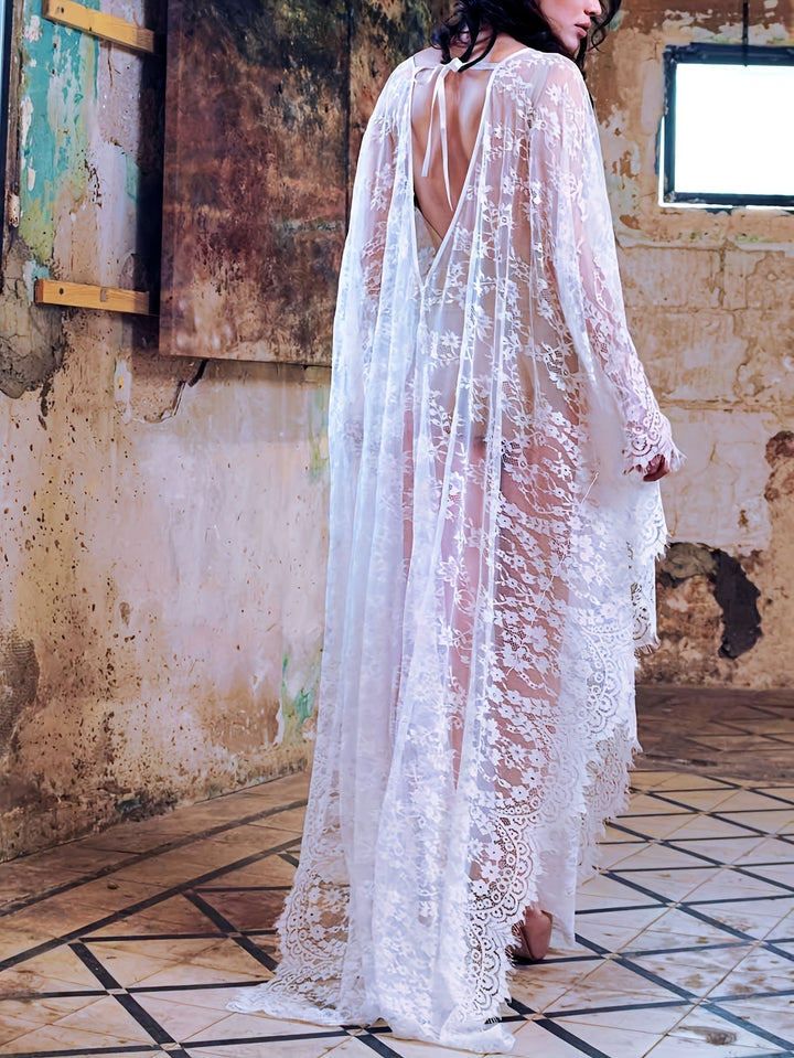Danilla | Chique Transparante Kant Kimono für einen stijlvollen Strandlook