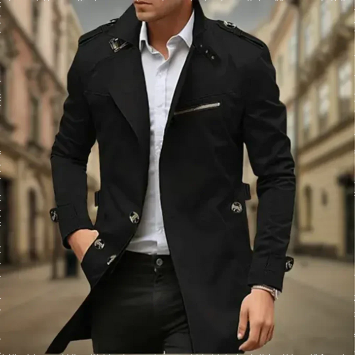 Eleganter wasserdichter Herren-Trench mit klassischem Zweireiher-Design
