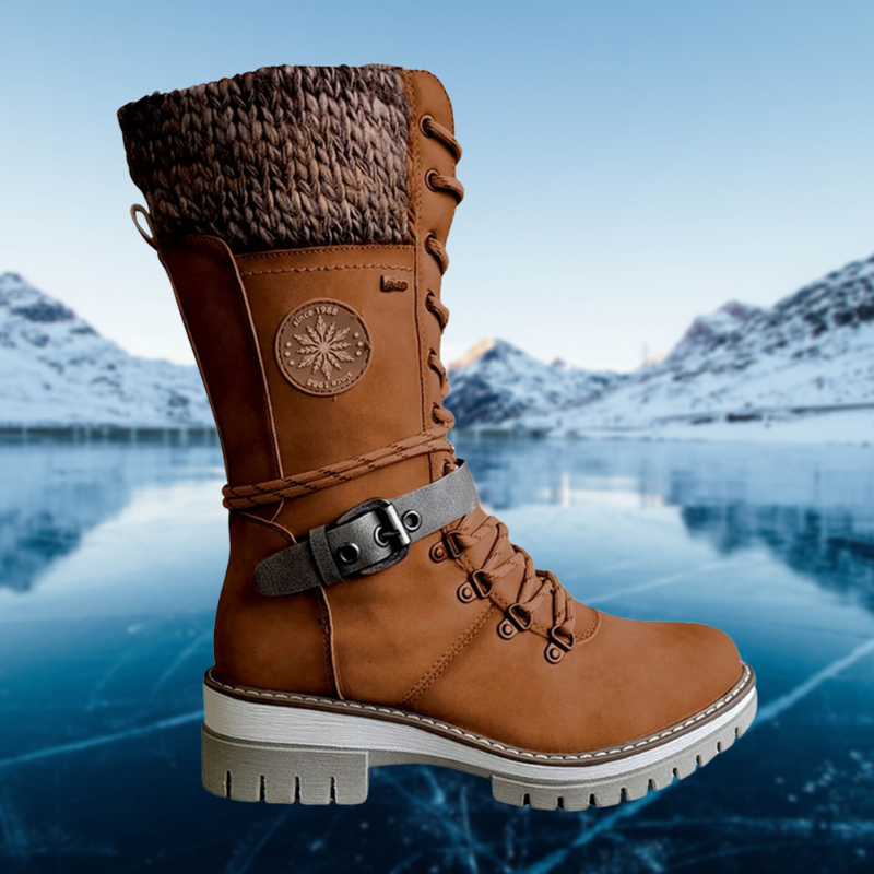 Stylische und bequeme Damen-Winterstiefel aus Leder für kalte Tage