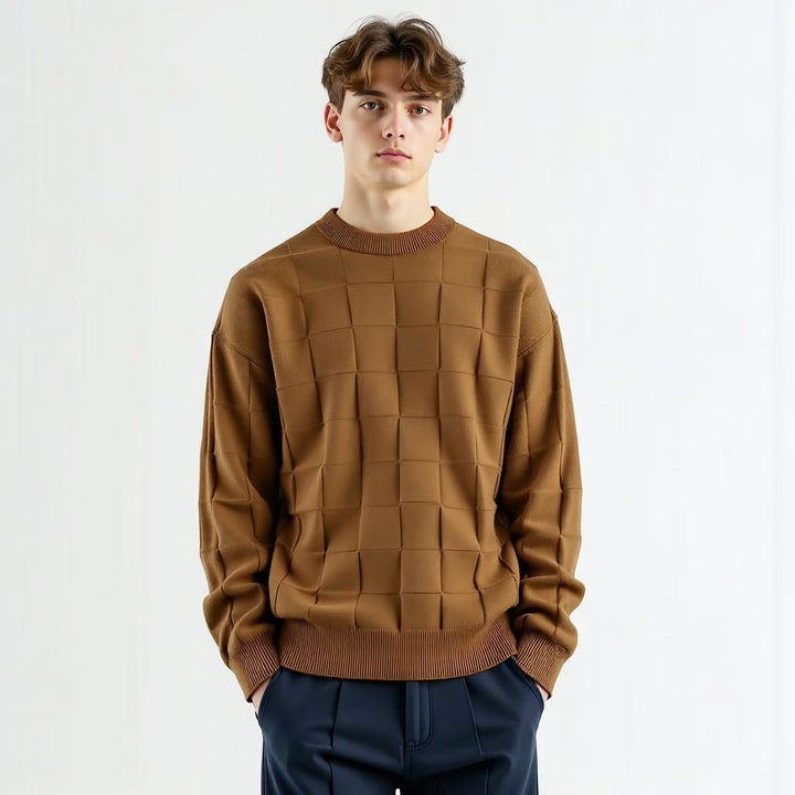 Stylowy męski sweter z dzianiny z wysokiej jakości bawełny - klasyczny i ponadczasowy design