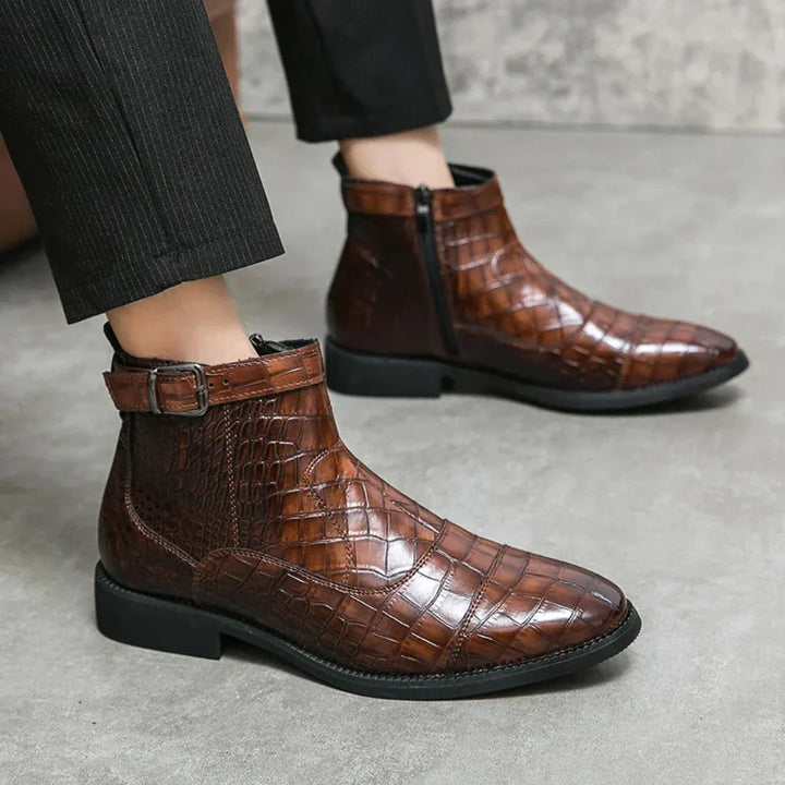 Eleganckie męskie skórzane buty Chelsea na wyjątkowe okazje