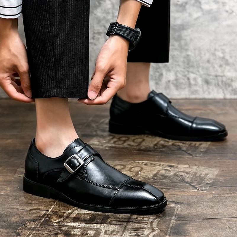 Eleganckie męskie buty z paskiem typu monk na klamrę – doskonały styl i klasyka