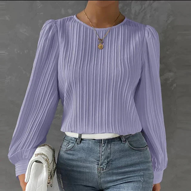 Elegante plissierte Damenbluse ideal für stilvolle Anlässe