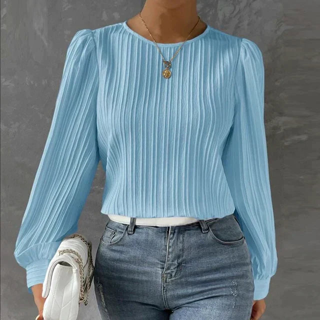 Elegante plissierte Damenbluse ideal für stilvolle Anlässe