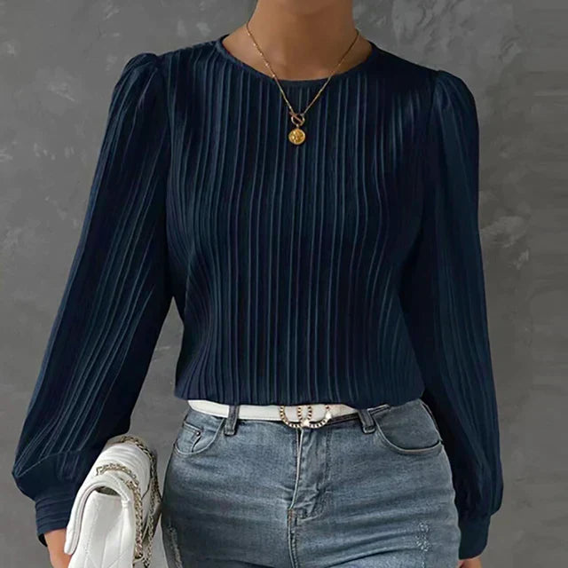 Elegante plissierte Damenbluse ideal für stilvolle Anlässe