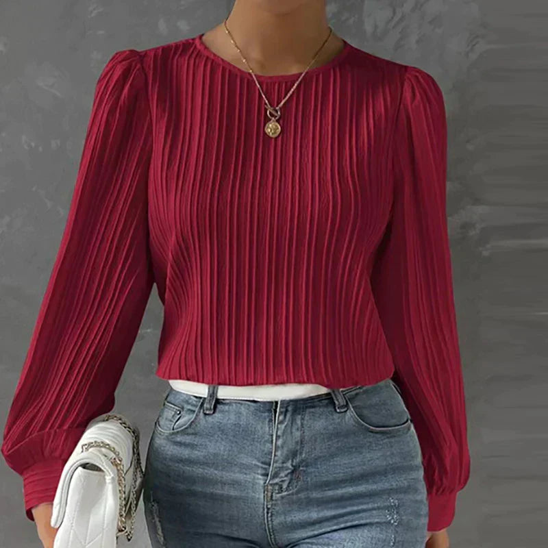 Elegante plissierte Damenbluse ideal für stilvolle Anlässe