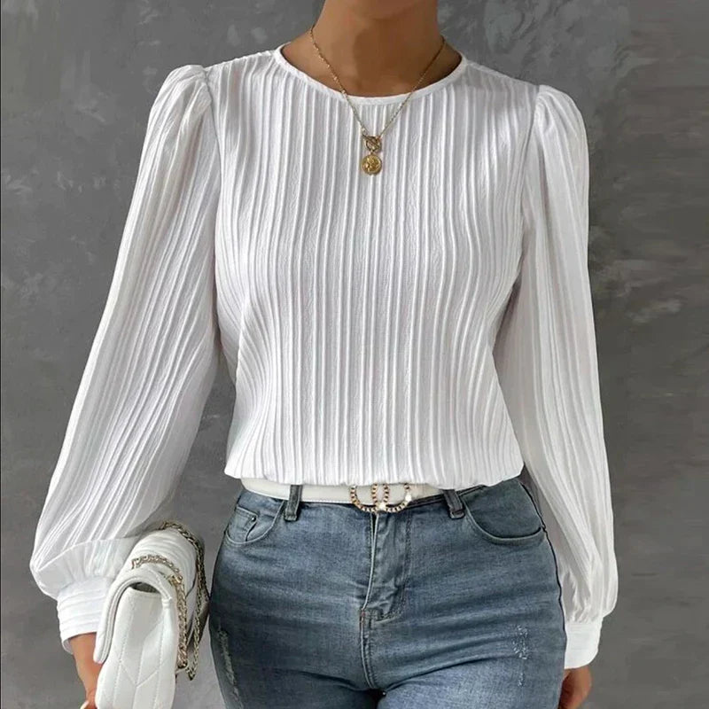 Elegante plissierte Damenbluse ideal für stilvolle Anlässe