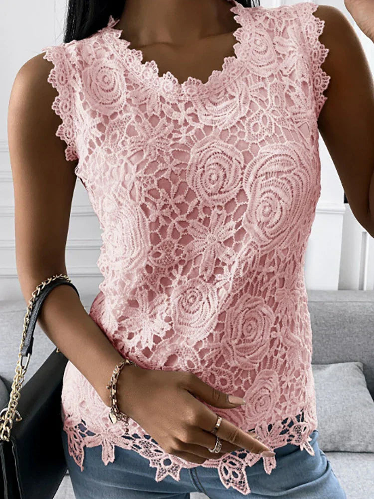 Elegantes Damen-Spitzentop im Vintage-Stil - bringt klassischen Charme in Ihren Look