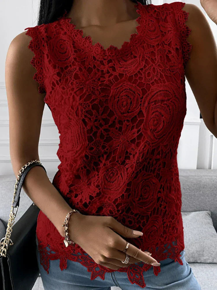 Elegantes Damen-Spitzentop im Vintage-Stil - bringt klassischen Charme in Ihren Look