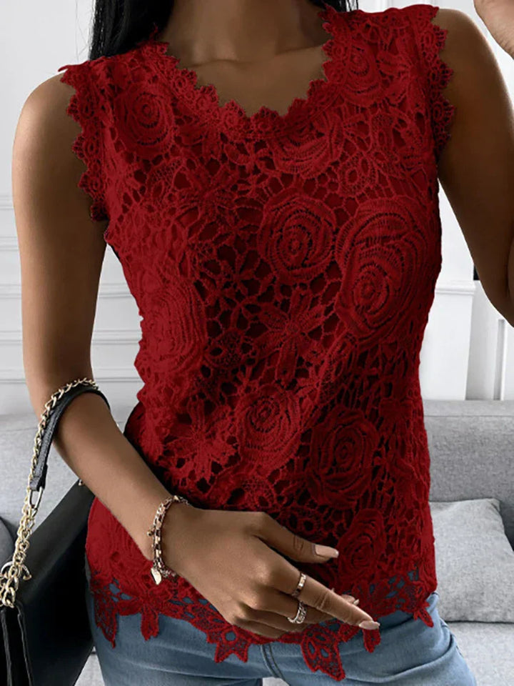 Elegantes Damen-Spitzentop im Vintage-Stil - bringt klassischen Charme in Ihren Look
