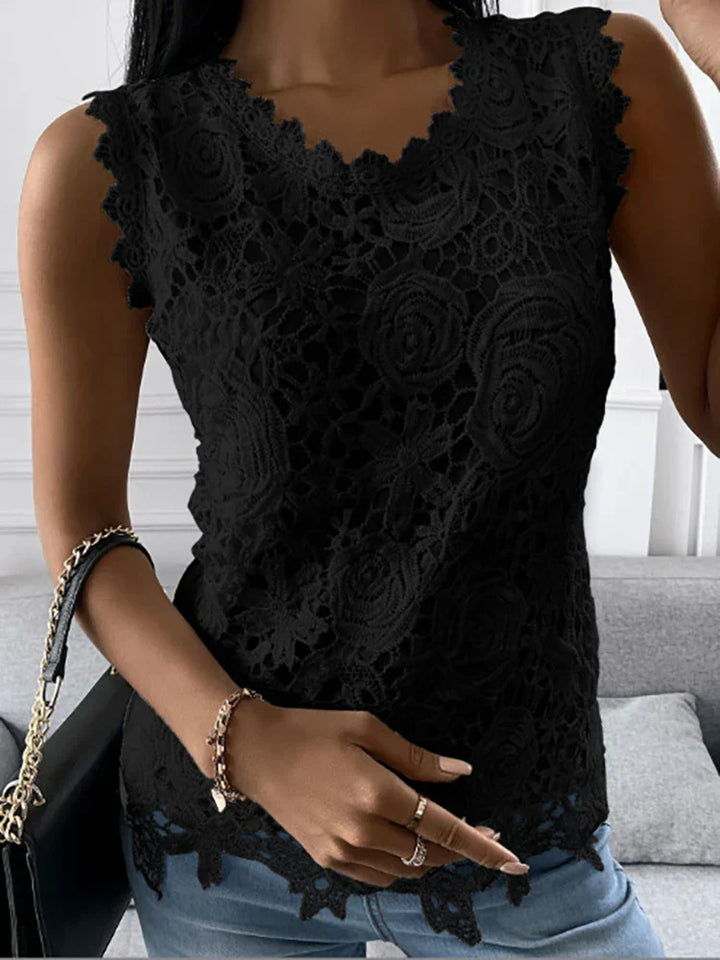Elegantes Damen-Spitzentop im Vintage-Stil - bringt klassischen Charme in Ihren Look