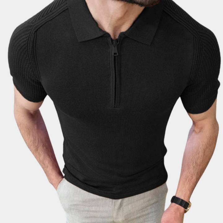 Elegantes und lässiges Herren-Poloshirt mit Reißverschluss aus hochwertiger Baumwolle