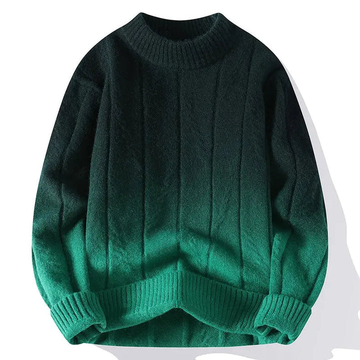 Stylowy elegancki męski sweter z dzianiny w modnym gradiencie kolorów