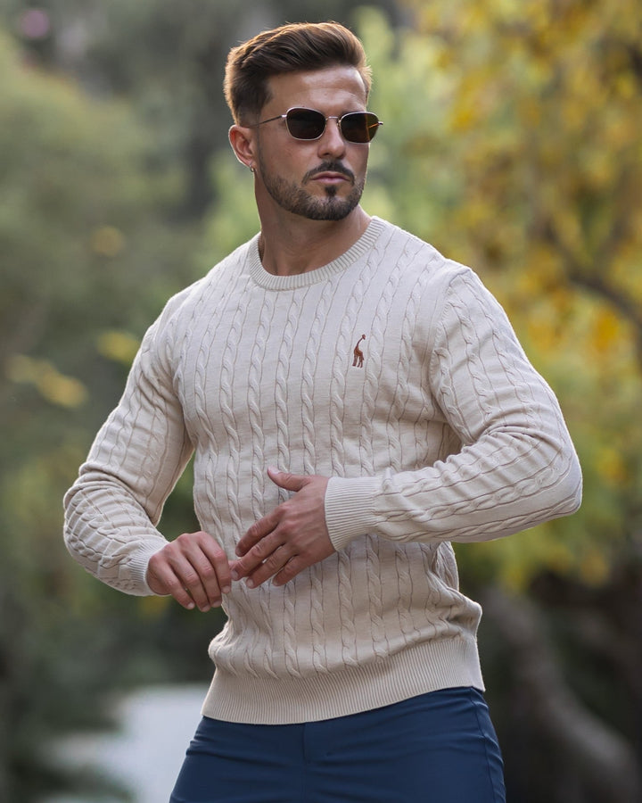 Modischer Herrenpullover aus weichem Baumwollstrick - zeitloser Komfort und Eleganz