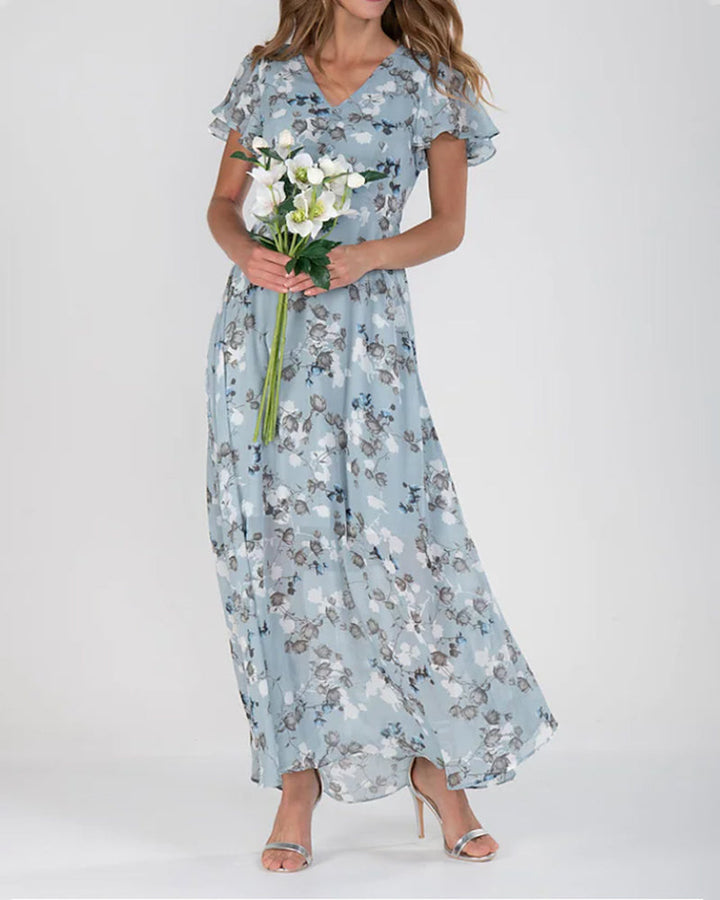 Stilvolles Kleid aus geblümtem Chiffon für Damen - eine elegante und modische Wahl