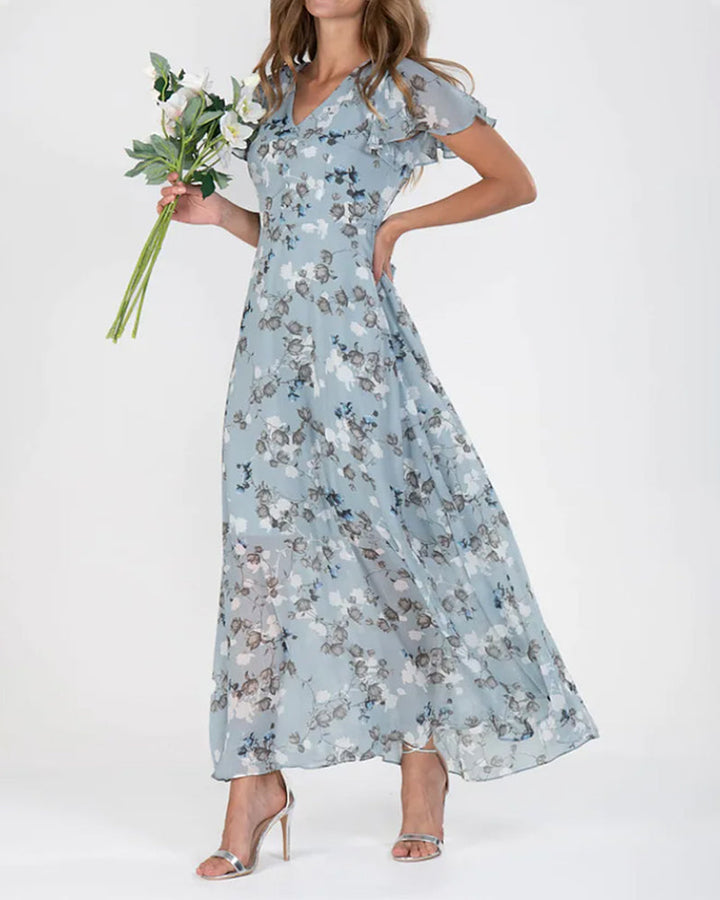 Stilvolles Kleid aus geblümtem Chiffon für Damen - eine elegante und modische Wahl