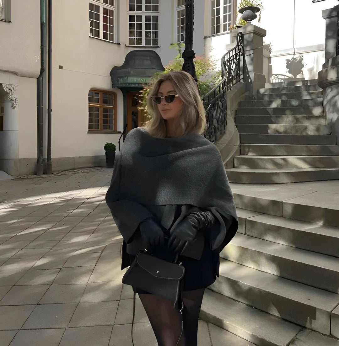 Maddalena™ - Stilvoller Woll-Trench mit elegantem Schal