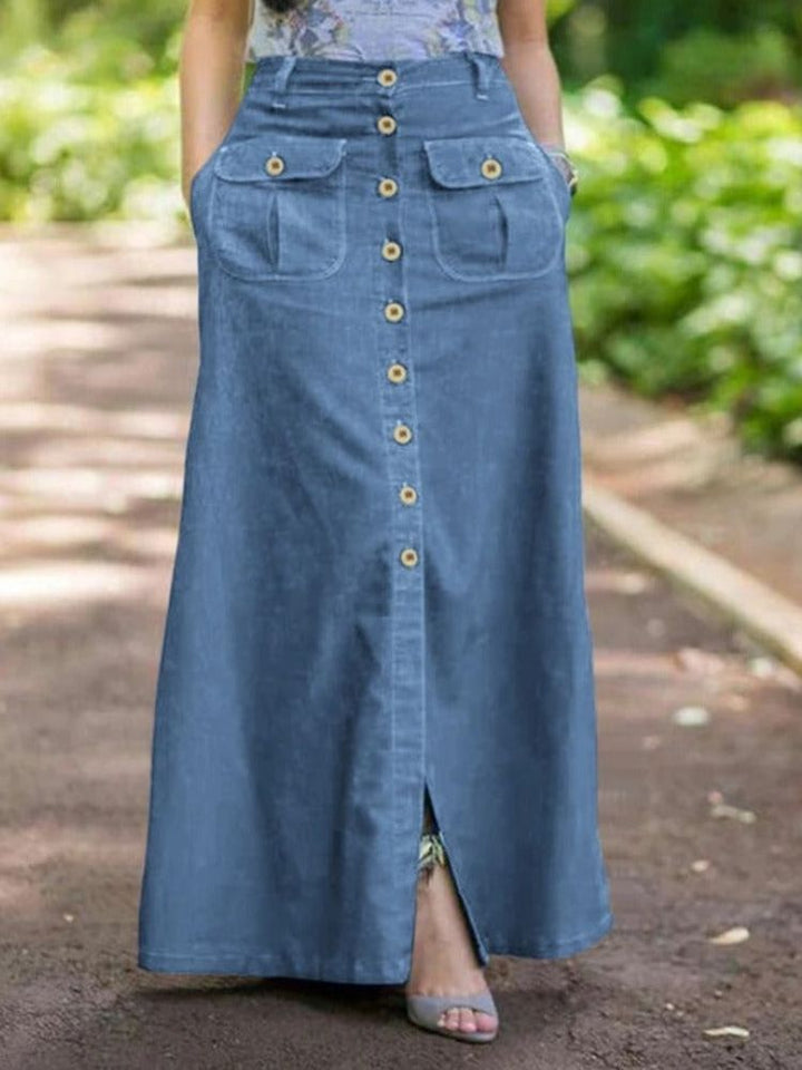 Elegant lange spijkerrok voor dames - stijlvol comfort en tijdloze klasse met Margriet