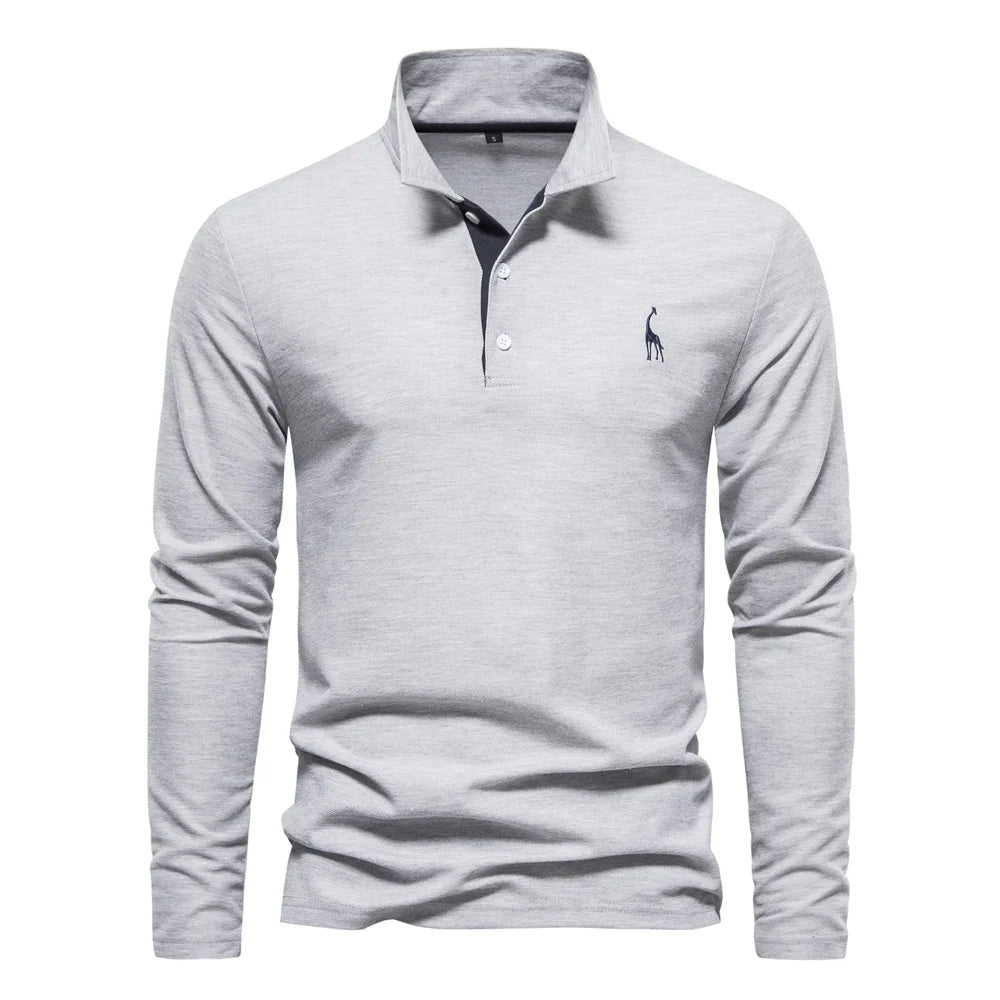 Stylowy męski sweter polo z długim rękawem – komfort i elegancja na co dzień
