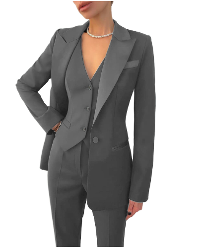Eleganter 3-teiliger Damen-Business-Anzug mit eleganter Weste - perfekt für den professionellen Auftritt